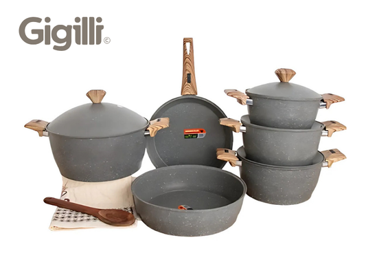 حلة جرانيت 17 ق حلة 28 سم بغطاء جرانيت Gigilli