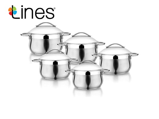 حلة تركى دريم 10 ق استيل حلة 28 سم بومبية  lines silver