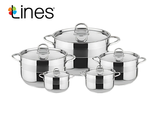 حلة تركى دريم 10 ق استيل حلة 32 سم كوردون lines silver