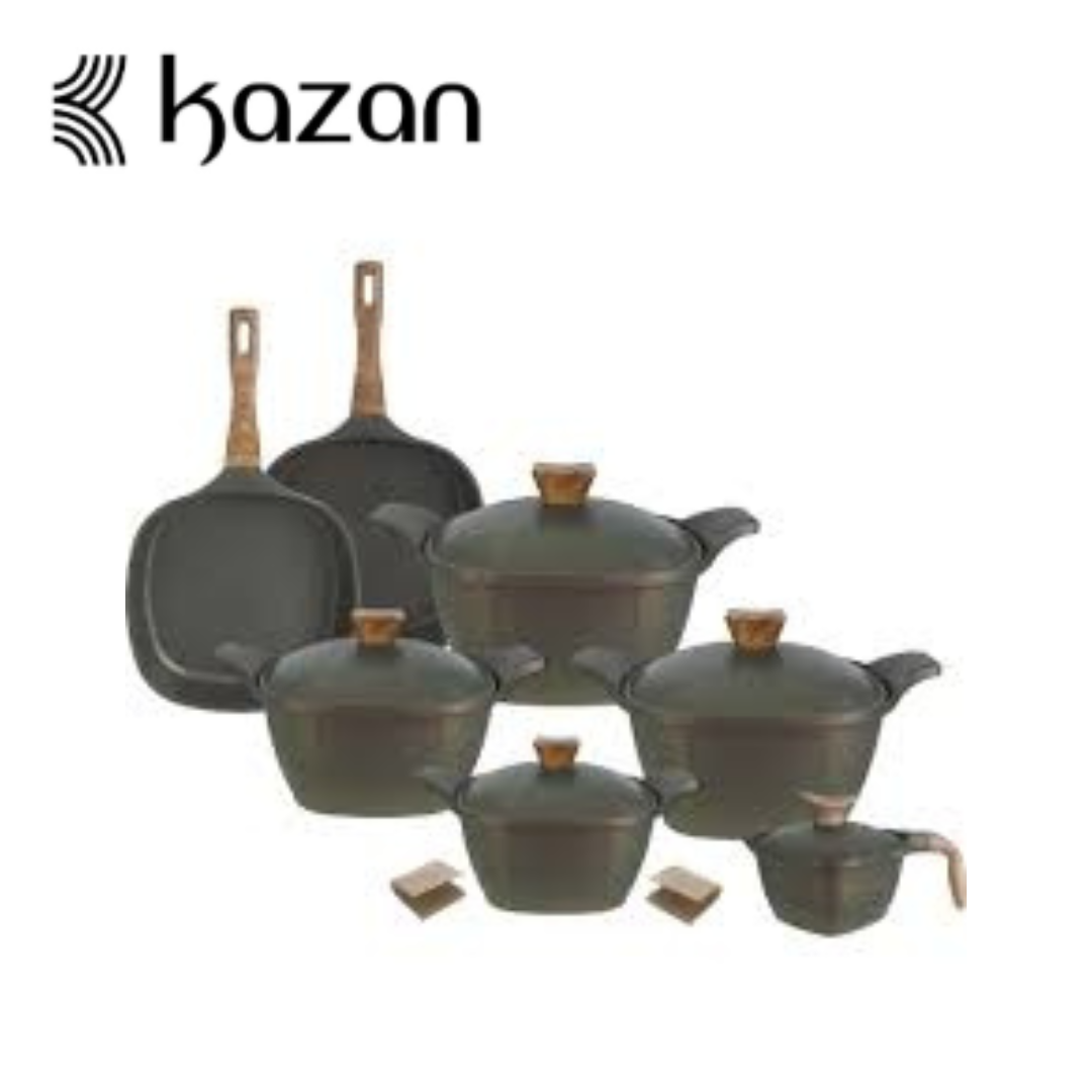 حلة جرانيت 12 ق مربع موديل كورى حلة 28 سم + جريل + لبانة + مقلاية kAZAN